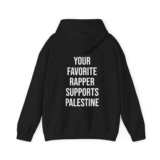 Tu rapero favorito apoya la sudadera con capucha Palestina